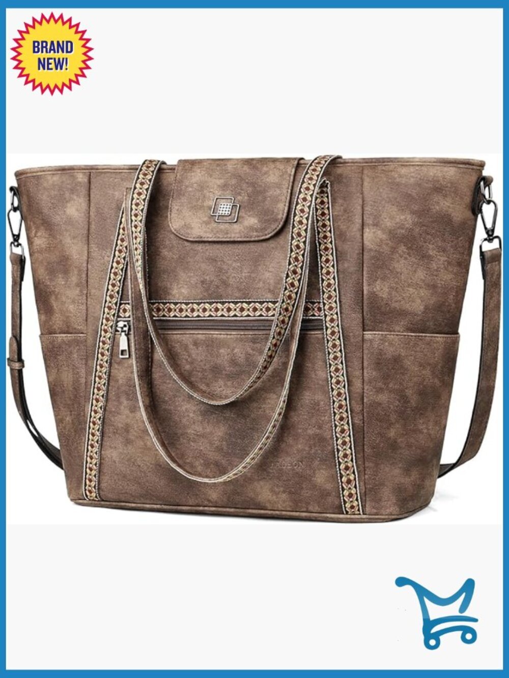 Large Laptop Tote Bag Convertible Backpack Faux Leather Travel Purse